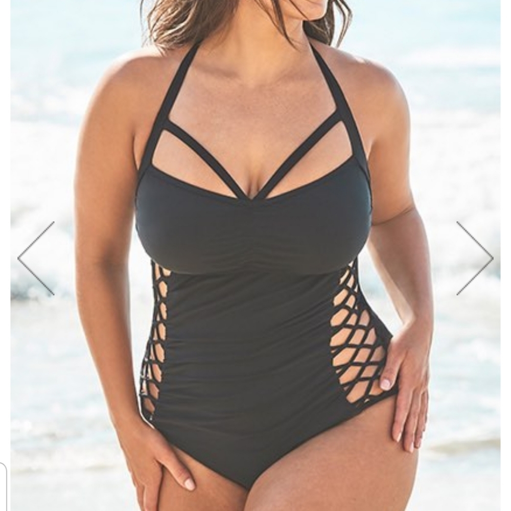 ASHLEY GRAHAM X SWIMSUITS FOR ALL Black One Piece
